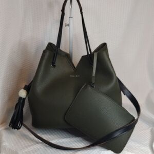 Pixie Mood Jasmin Olive Green Women’s Satchel with Pouch And Tassel